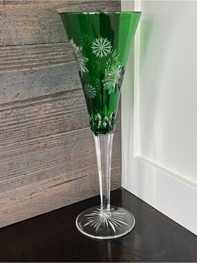 Waterford Snowflake Wishes “Courage” Emerald Flute